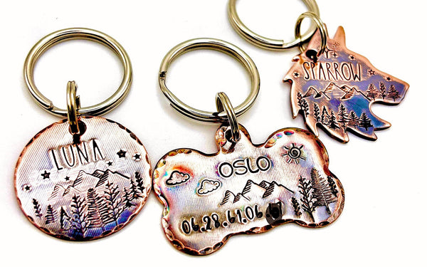 Médaille de Chien en Forme de Loup, Médaille Gravée en Cuivre