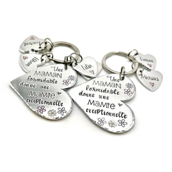 Great Mom Exceptional Grandma Keychain