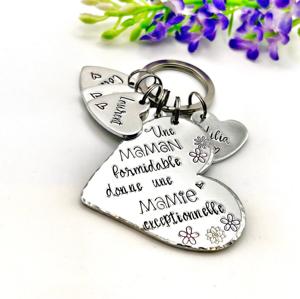 Great Mom Exceptional Grandma Keychain