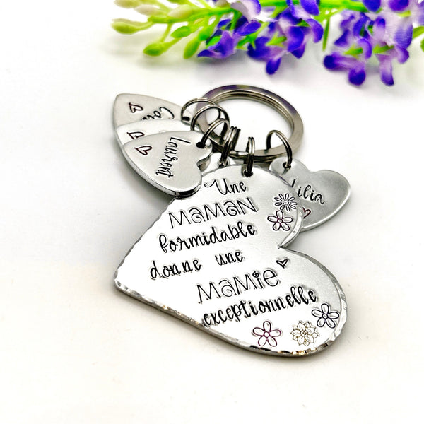 Great Mom Exceptional Grandma Keychain