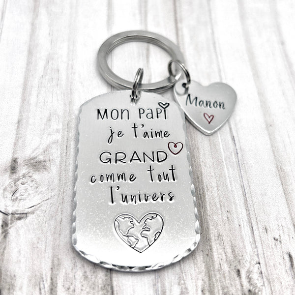 Grandpa Grandpa Keychain, I love you big