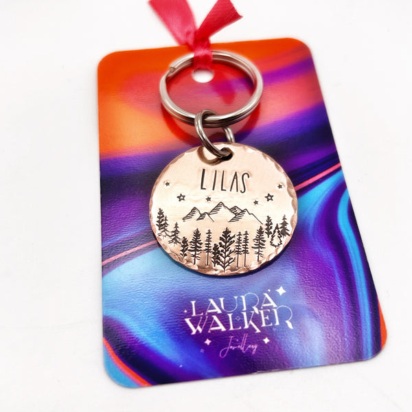 Personalized Mountains and Trees Medal, Identity Medallion for Dog (Copy)