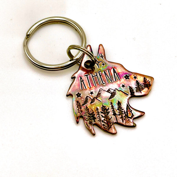 Médaille de Chien en Forme de Loup, Médaille Gravée en Cuivre