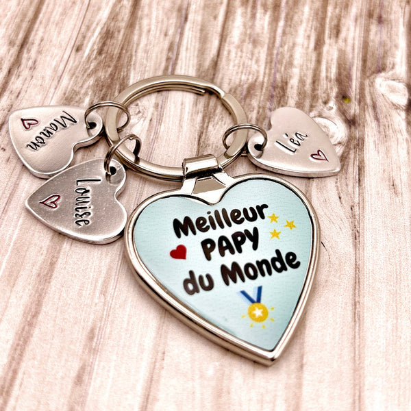 Personalized Grandpa Keychain, Best Grandpa in the World