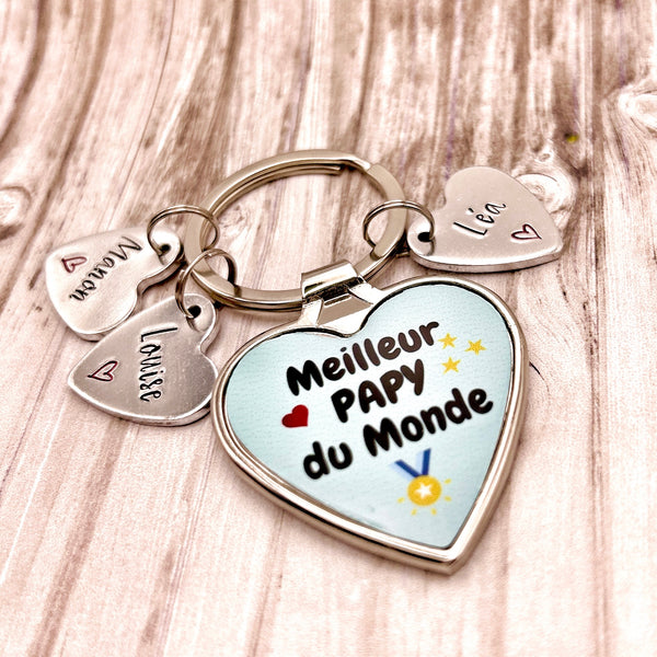 Personalized Grandpa Keychain, Best Grandpa in the World