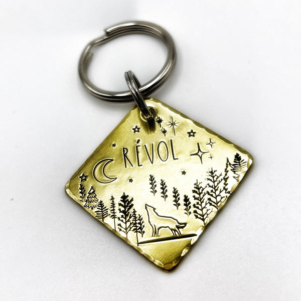 Médaille de Chien avec Loup, Médaille Personnalisée en Métal