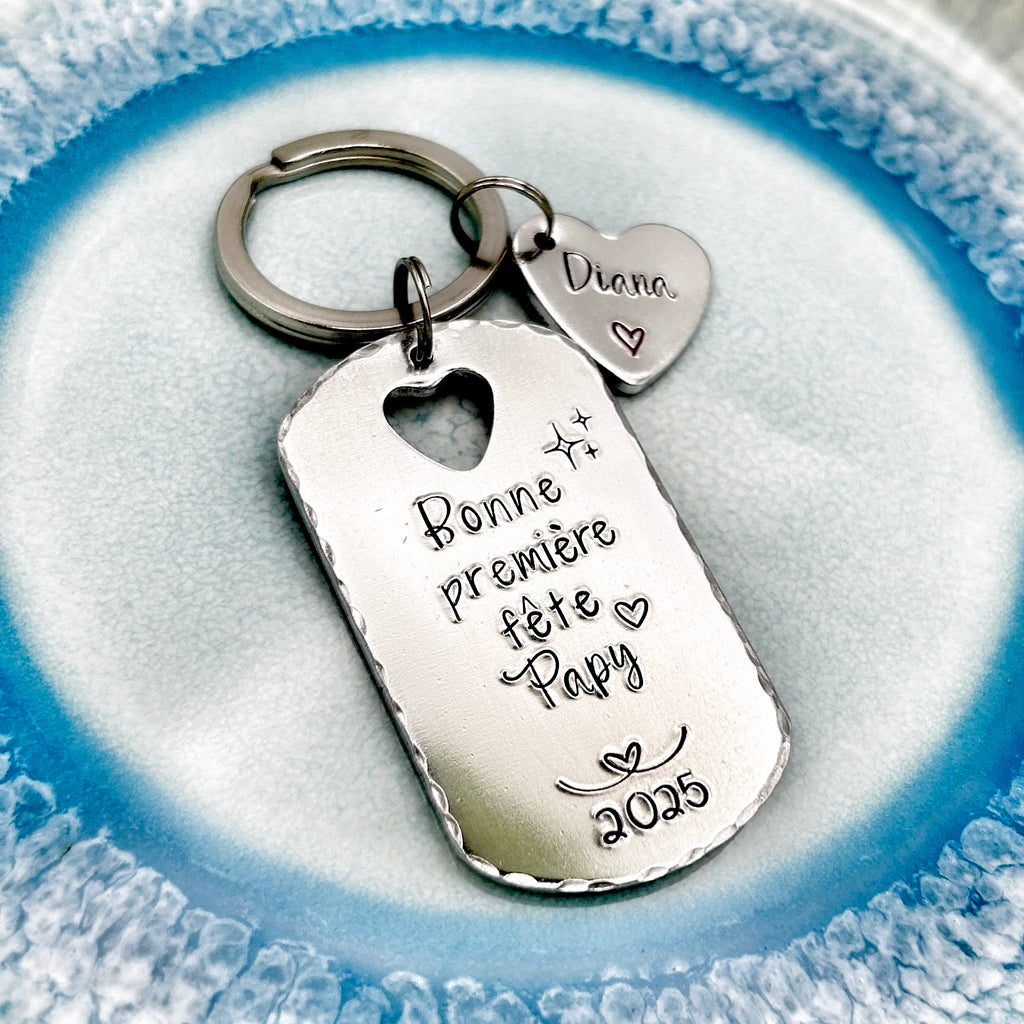 Grandpa Grandpa's First Grandfather's Day Keychain.