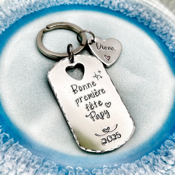 Grandpa Grandpa's First Grandfather's Day Keychain.