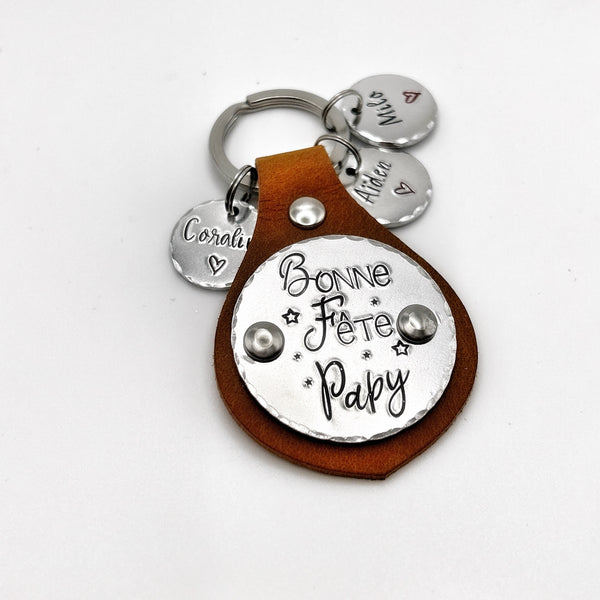 Grandfather's Day Gift, Personalized Keychain for Grandpa