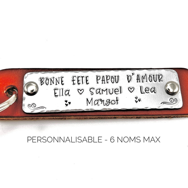 Grandfather's Day Gift, Personalized Keychain for Grandpa with Names