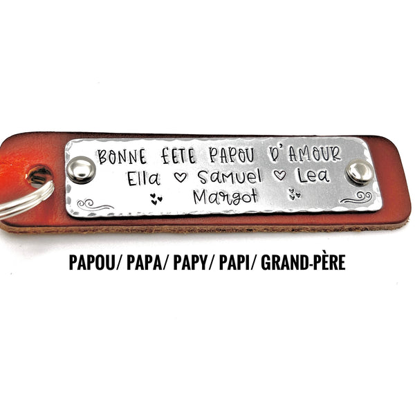 Grandfather's Day Gift, Personalized Keychain for Grandpa with Names