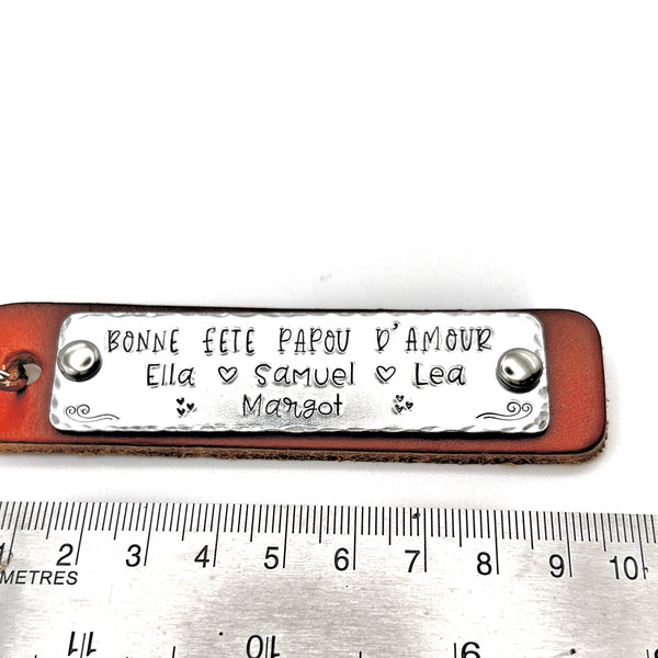 Grandfather's Day Gift, Personalized Keychain for Grandpa with Names