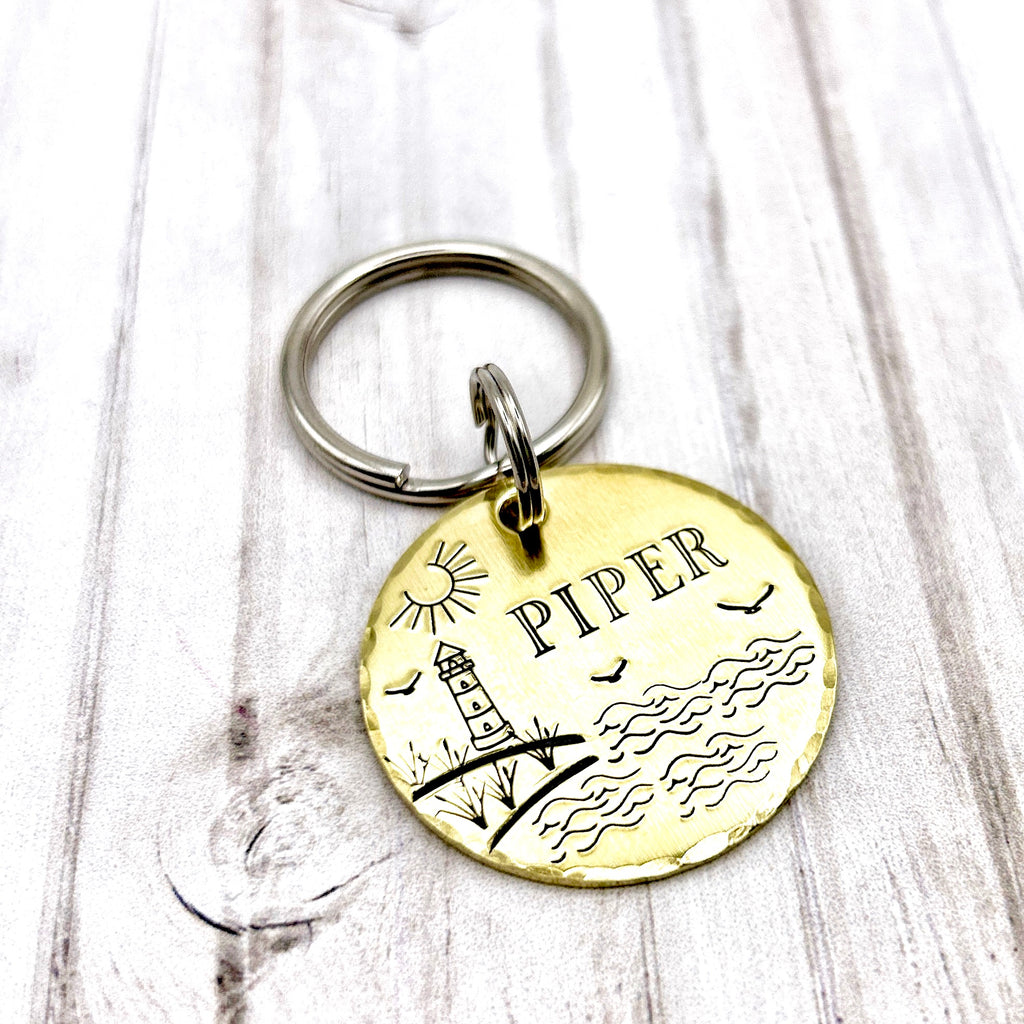 Médaille Laiton Chien, Médaillon Identité Chien Plage