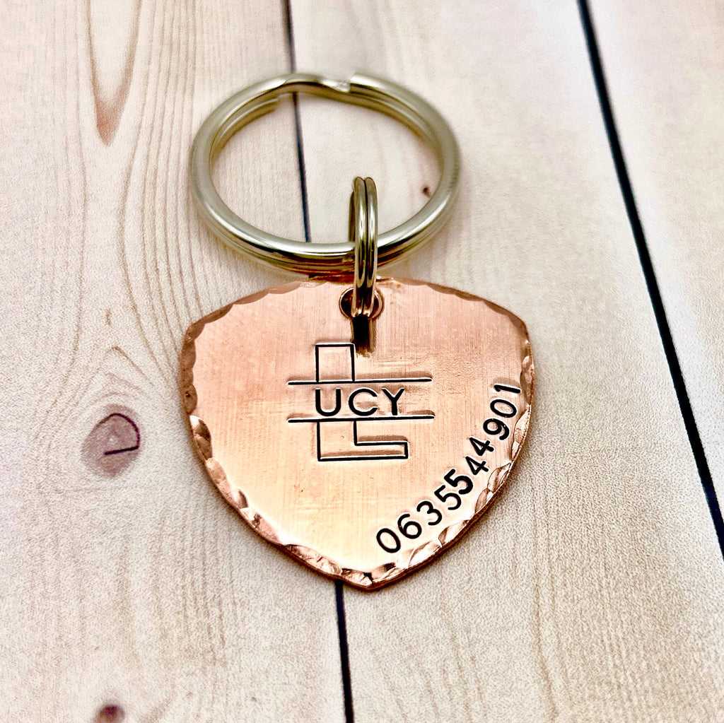 Copper Dog Tag, Personalized Copper Tag
