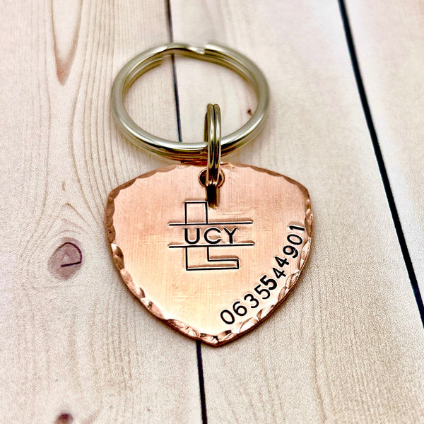 Copper Dog Tag, Personalized Copper Tag
