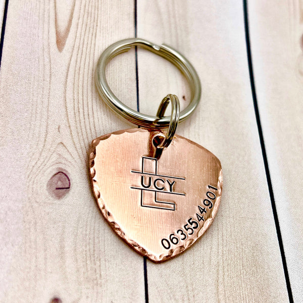 Copper Dog Tag, Personalized Copper Tag