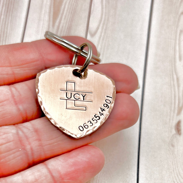 Copper Dog Tag, Personalized Copper Tag