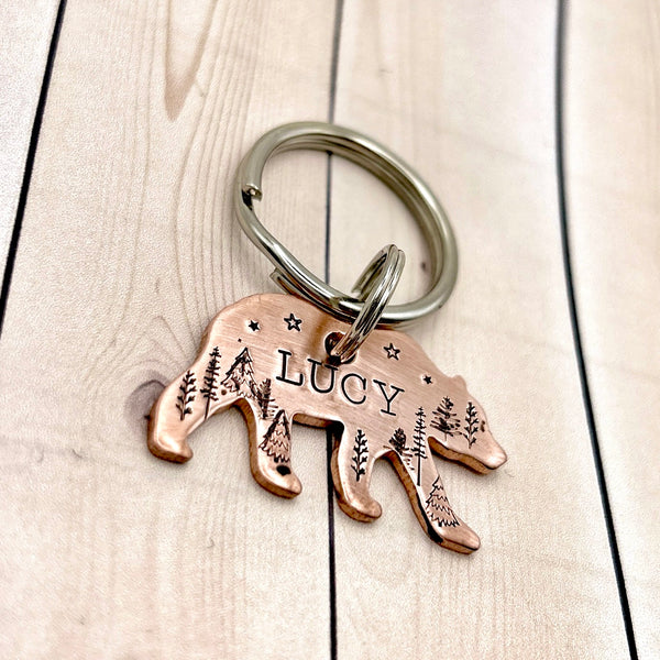 Bear Dog Tag, Copper Dog Tag