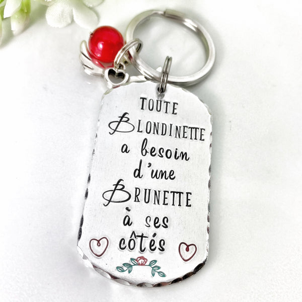 'Brunette Blondinette' Keychain