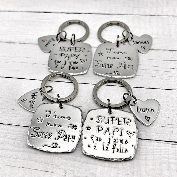 Grandfather's Day Gift Idea, Personalized Grandpa Keychain