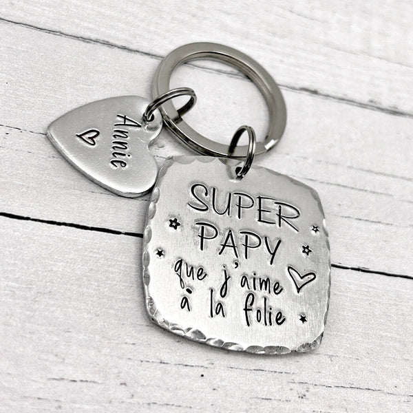 Grandfather's Day Gift, Personalized Grandpa Keychain