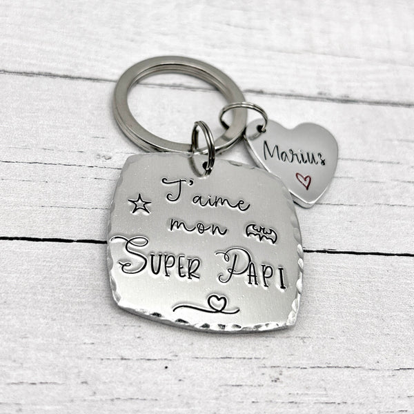 Grandfather's Day Gift Idea, Personalized Grandpa Keychain