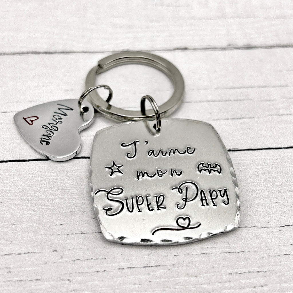 Grandfather's Day Gift Idea, Personalized Grandpa Keychain
