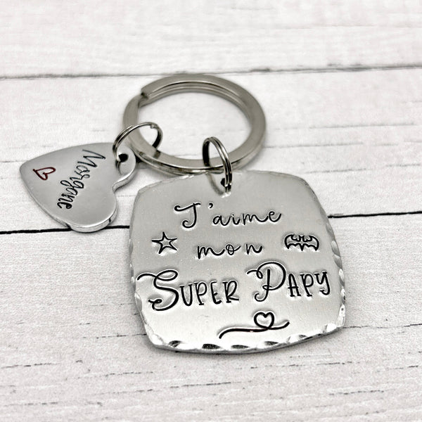 Grandfather's Day Gift Idea, Personalized Grandpa Keychain