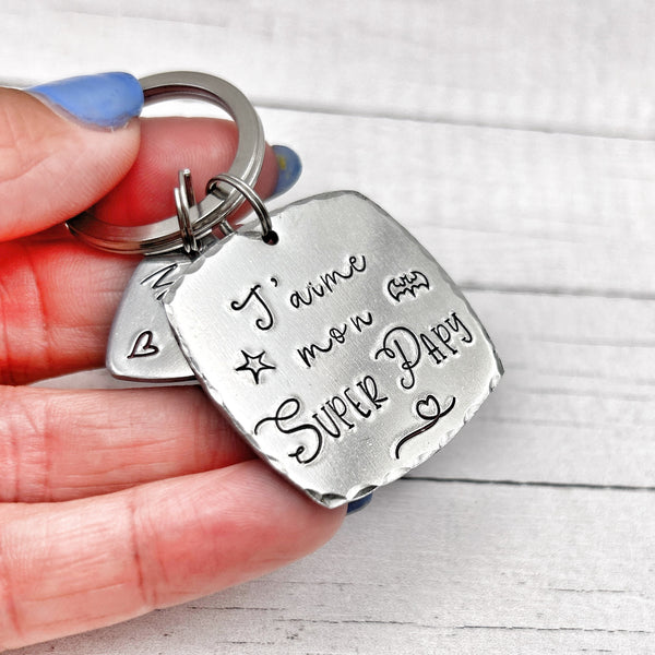 Grandfather's Day Gift Idea, Personalized Grandpa Keychain