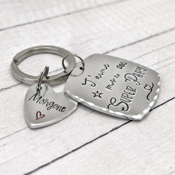 Grandfather's Day Gift Idea, Personalized Grandpa Keychain