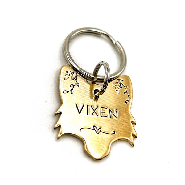 Pet ID Tag, Fox Head, Animal Tags