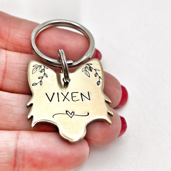 Pet ID Tag, Fox Head, Animal Tags