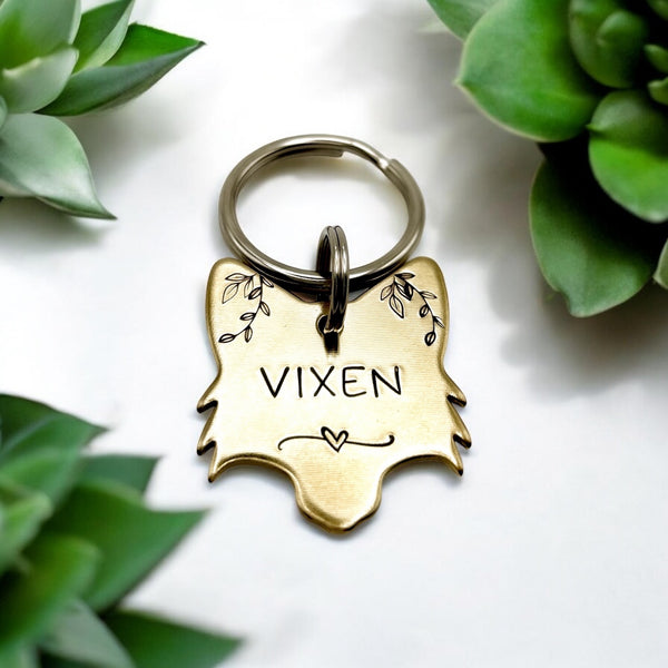 Pet ID Tag, Fox Head, Animal Tags