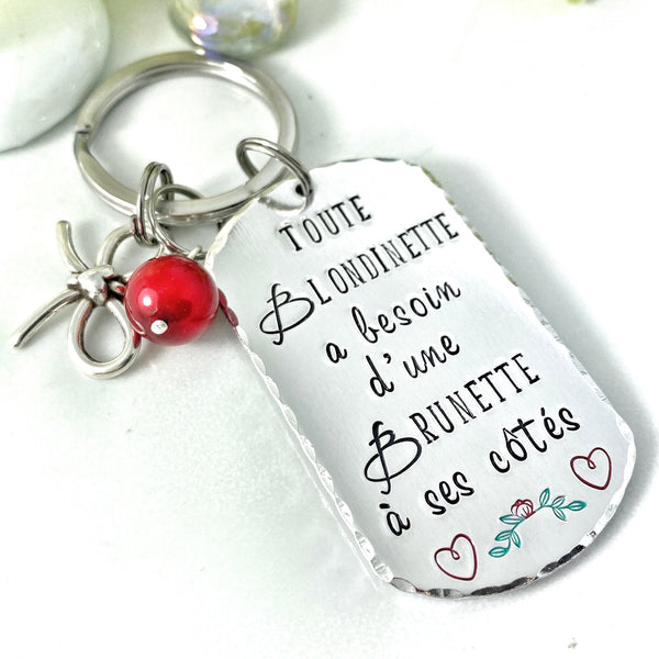 'Brunette Blondinette' Keychain