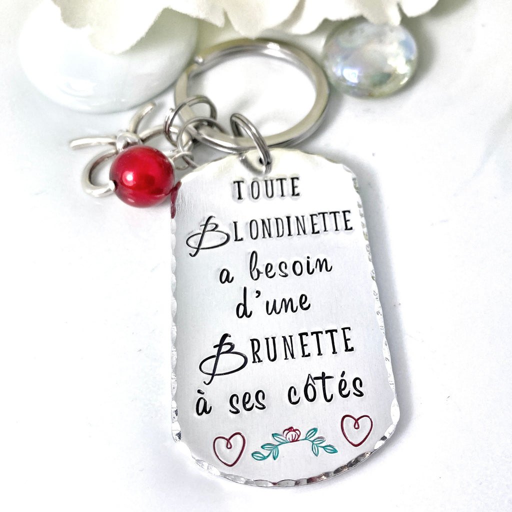'Brunette Blondinette' Keychain
