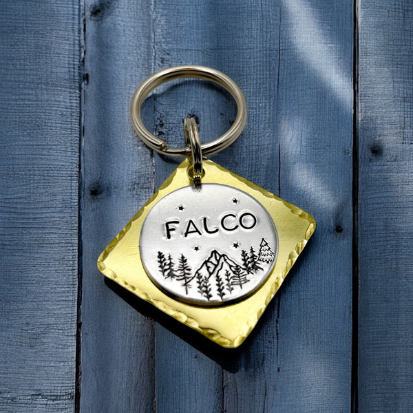 Dog ID Medallion, Dog Tag in Brass and Aluminum