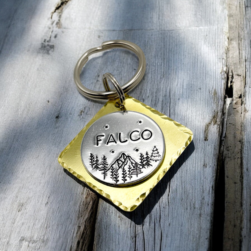 Dog ID Medallion, Dog Tag in Brass and Aluminum