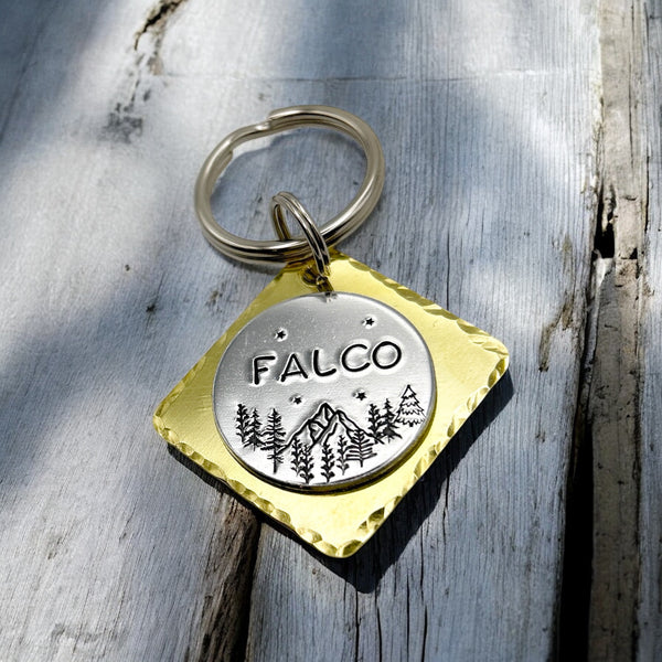 Dog ID Medallion, Dog Tag in Brass and Aluminum