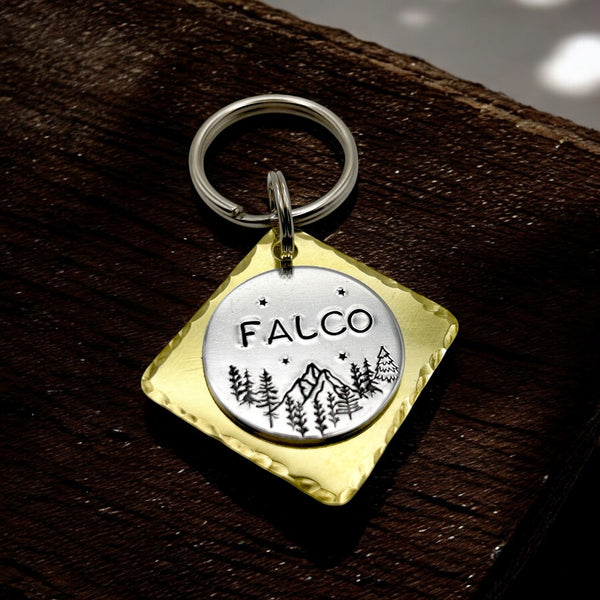 Dog ID Medallion, Dog Tag in Brass and Aluminum