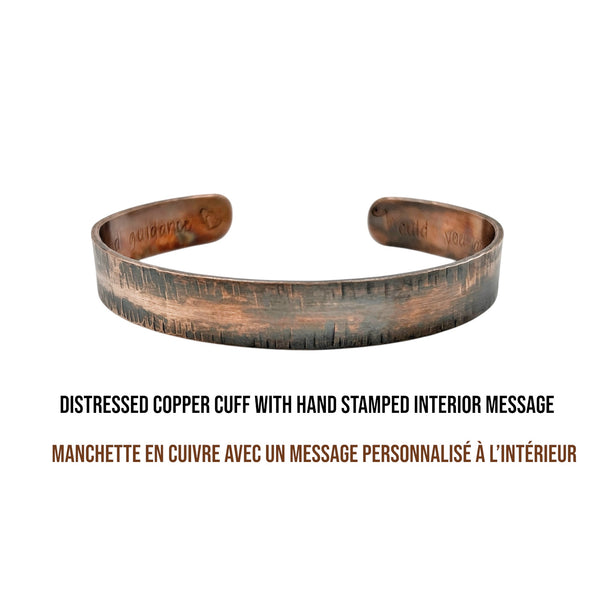 Men's Copper Cuff Bracelet, Personalized Engraved Quote or Phrase