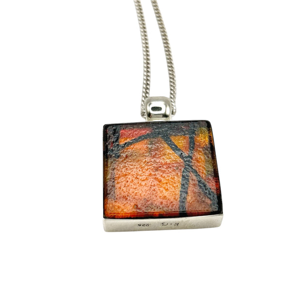 Beautiful multi-colored dichroic glass pendant