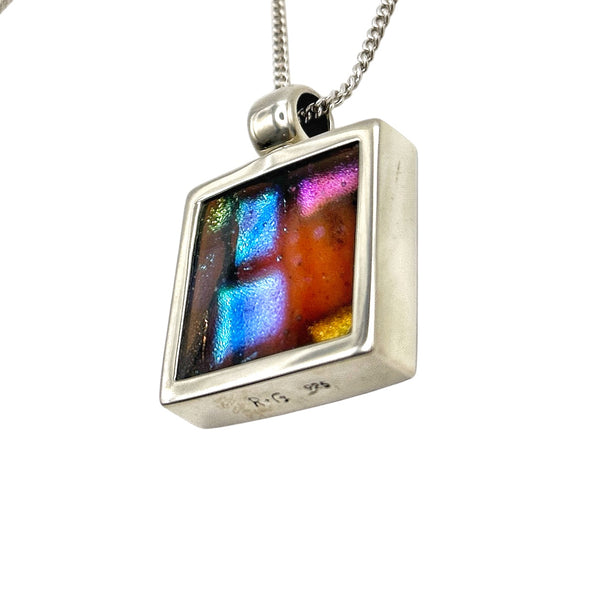 Beautiful multi-colored dichroic glass pendant