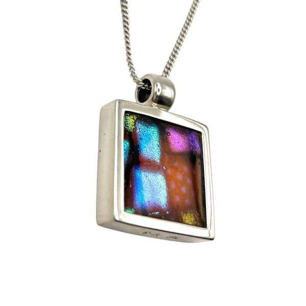 Beautiful multi-colored dichroic glass pendant