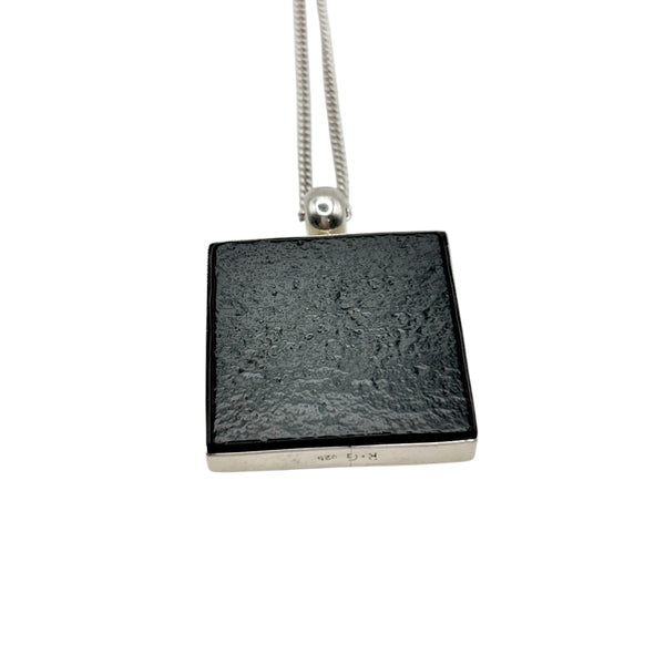 Striking turquoise dichroic glass pendant