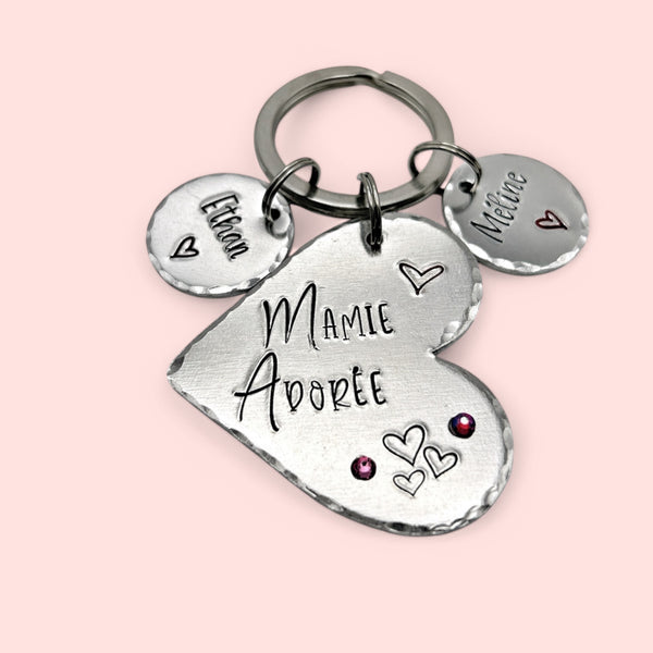 Keychain with Names, Gift for Grandmother, Gift Idea for Grandma