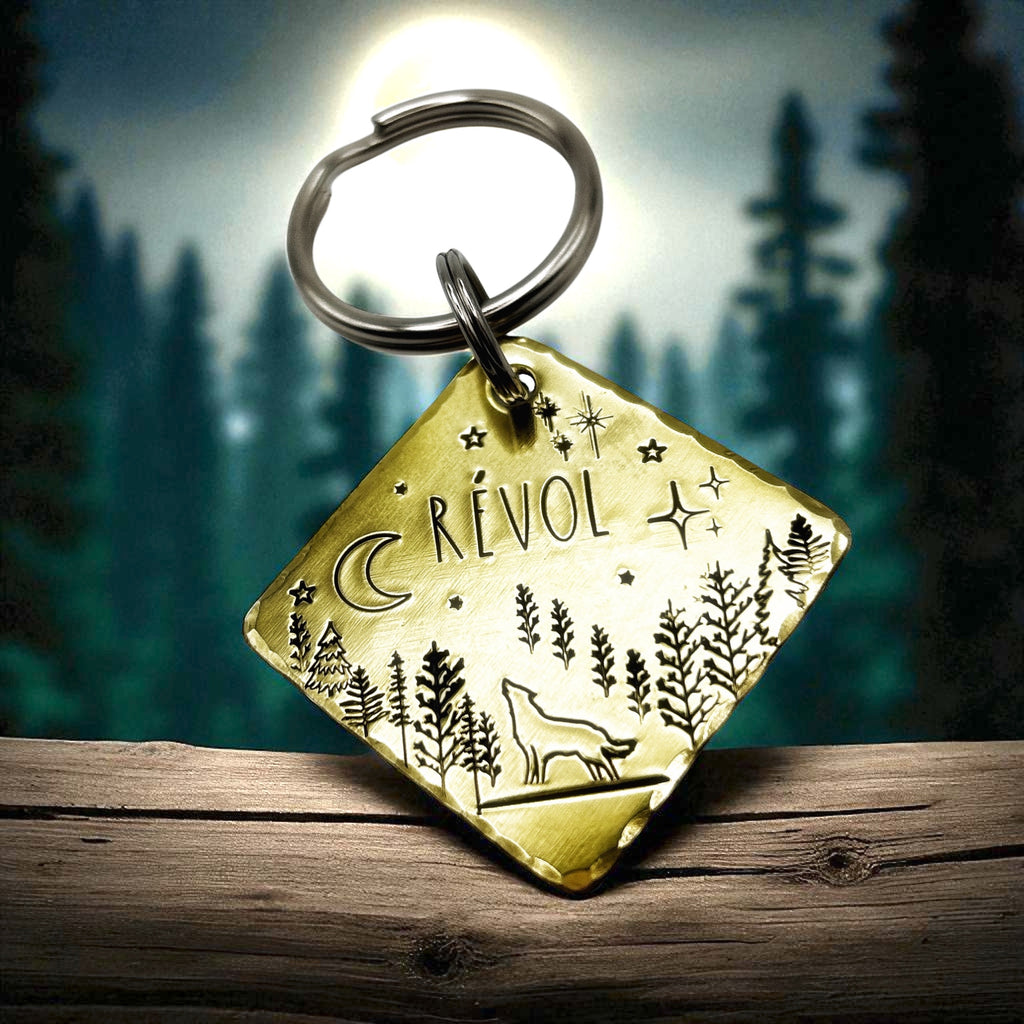 Médaille de Chien avec Loup, Médaille Personnalisée en Métal