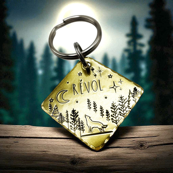 Médaille de Chien avec Loup, Médaille Personnalisée en Métal