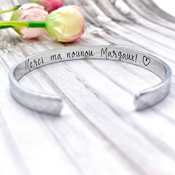 Cadeau Nounou, French Nanny Bracelet, Gift French Nanny, Cadeau Nounou, Nounou en Or