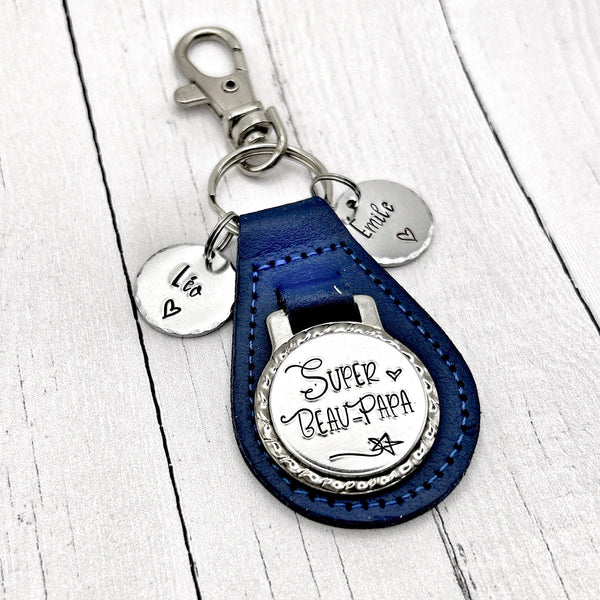 French Step Dad Keyring - Gift for French Step Dad