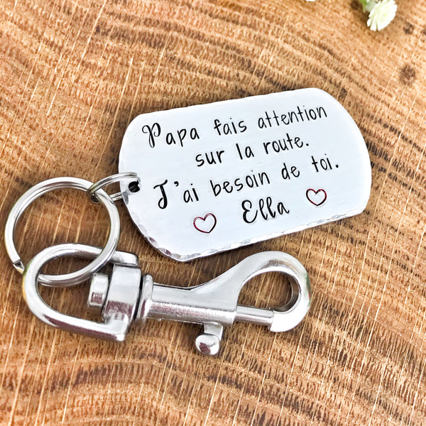 Porte Clé Papa, Fais Attention Sur La Route